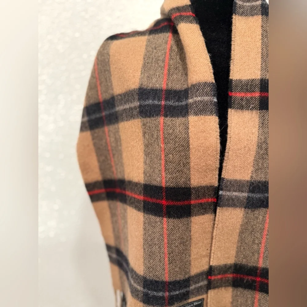 Dior Monsieur Merino Wool Plaid Scarf